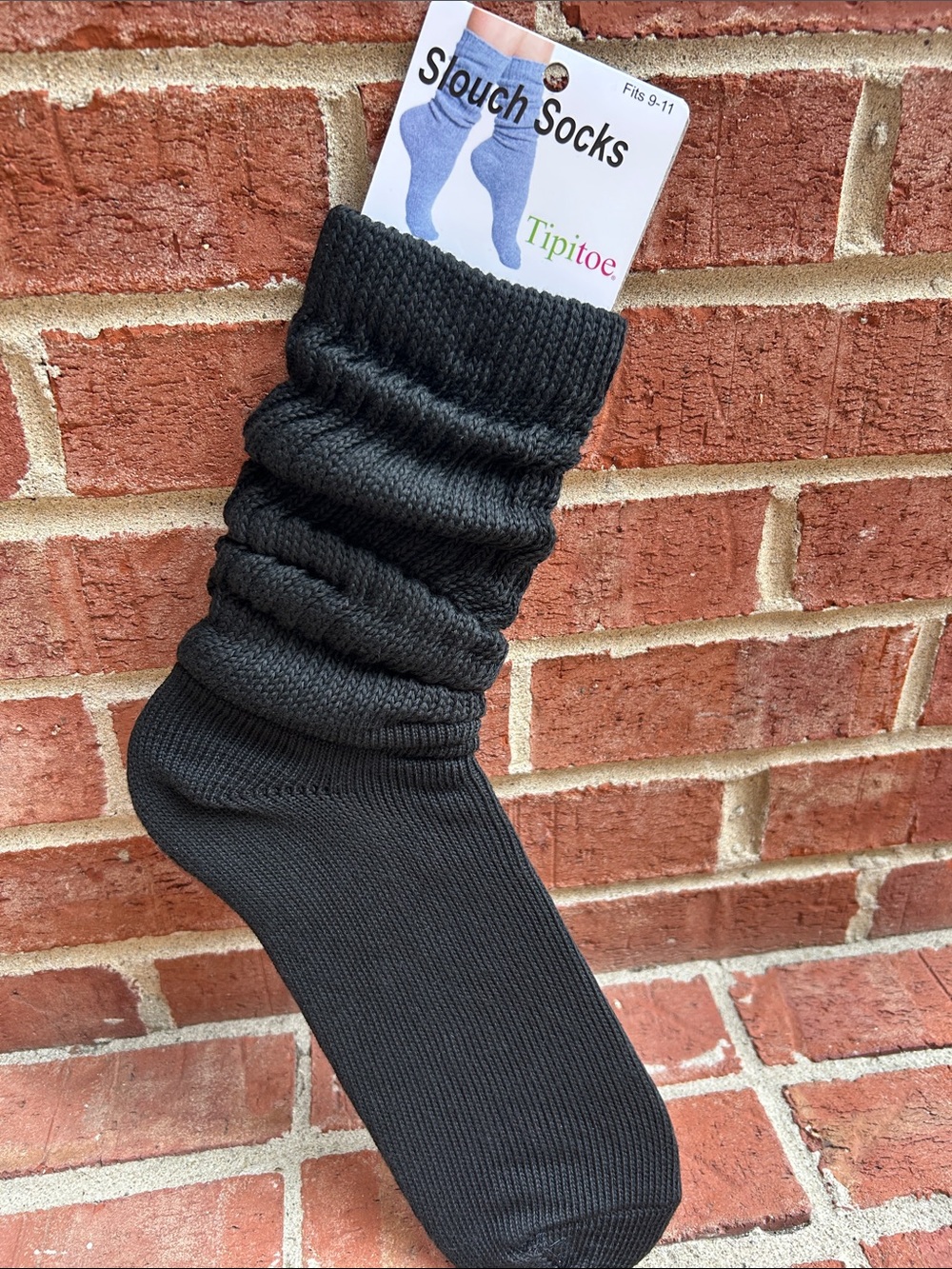 TIPITOE Black Chunky Rib Knit Stretch Ladies Scrunch Slouch Socks
